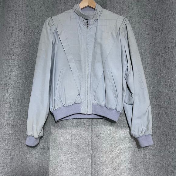 Maid Mod Jackets & Blazers - Vintage Mod Maid Jacket Women Large* Gray 100% Silk Bomber 80s